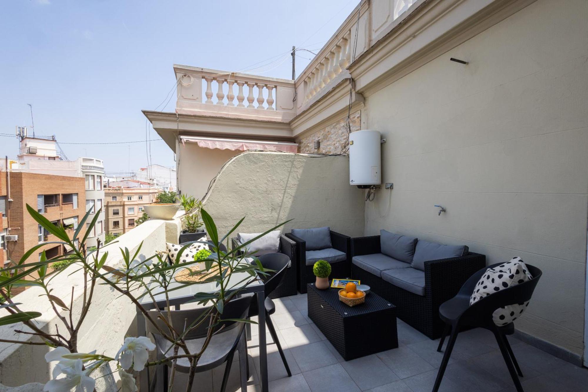 Florit Flats - Stylish 2 Bedroom Ac Wifi Terrace Attic In Valencia Center Zewnętrze zdjęcie